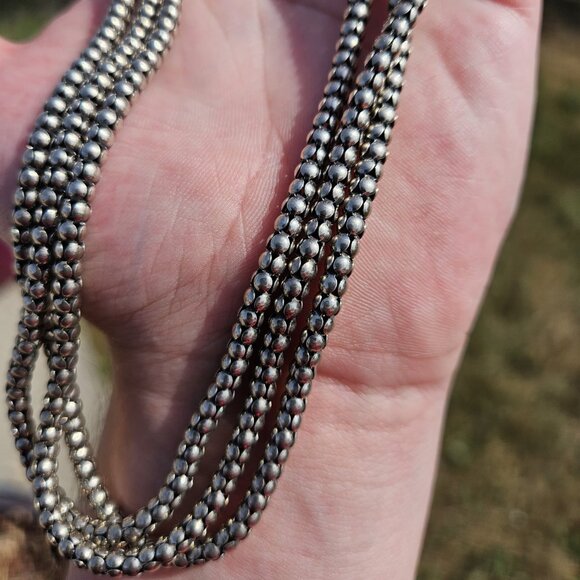 Silpada 925 Sterling Silver Multi Strand Popcorn Ball Necklace 16 Inches - Picture 3 of 8